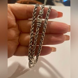 💯% Authentic David Yurman wheat chain necklace 4mm 20” long